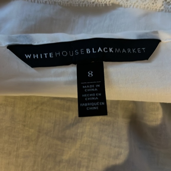 Stunning WHBM cotton and silk blouse with exquisite lace and pleating details - Picture 6 of 8